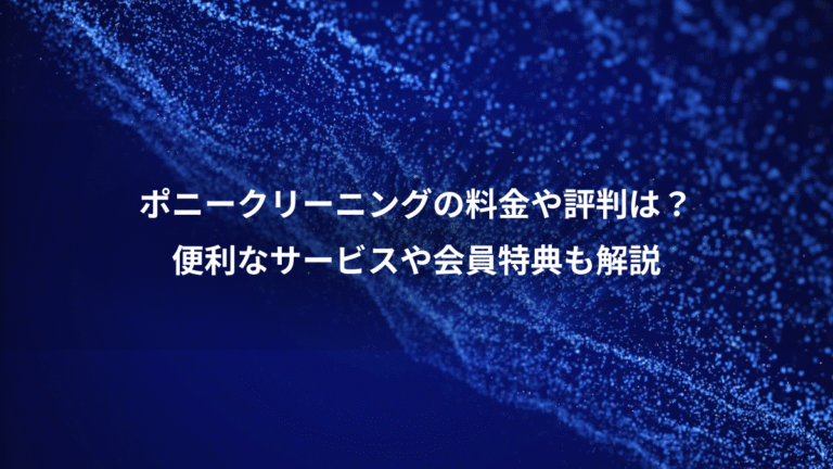 ポニークリーニングの料金や評判は？、便利なサービスや会員特典も解説